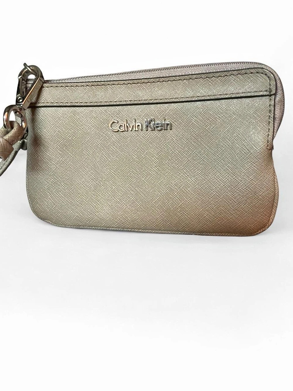 Calvin Klein Wristlet Crossbody in Gray